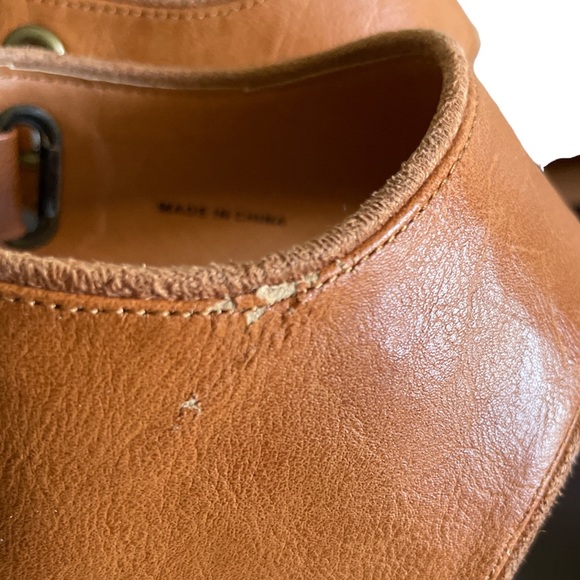 Ecote Wood Wedge Leather Sandals - Picture 5 of 12